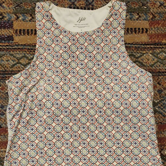J.Jill Womens Geometric Racer Back Shelf Bra Tank Top Medium - Picture 1 of 3